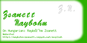 zsanett maybohm business card